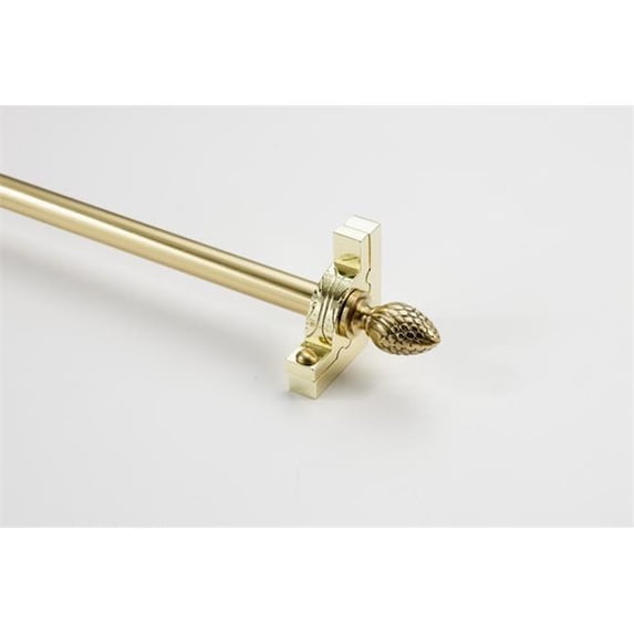 Zoroufy 01565-03526 72 inch Sovereign Tubular Stair Rod Set with Decorative Brackets Pineapple Finials in Polished Brass