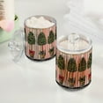 thumbnail image 2 of Yayeee 4 Pack Qtip Holder Bathroom Cotton Swab Canister with Lid Clear Dispenser Set, Stripes Trees, 2 of 6