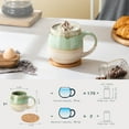 thumbnail image 2 of LIFVER 21Oz Large Coffee Mug with Protection Crock Coaster, Jumbo Ceramic Chocolate and Tea Cups for Hot Drinks, Reactive Glazed Cereal Mugs, Holiday Porcelain Gifts for Home &Office, 2 of 5
