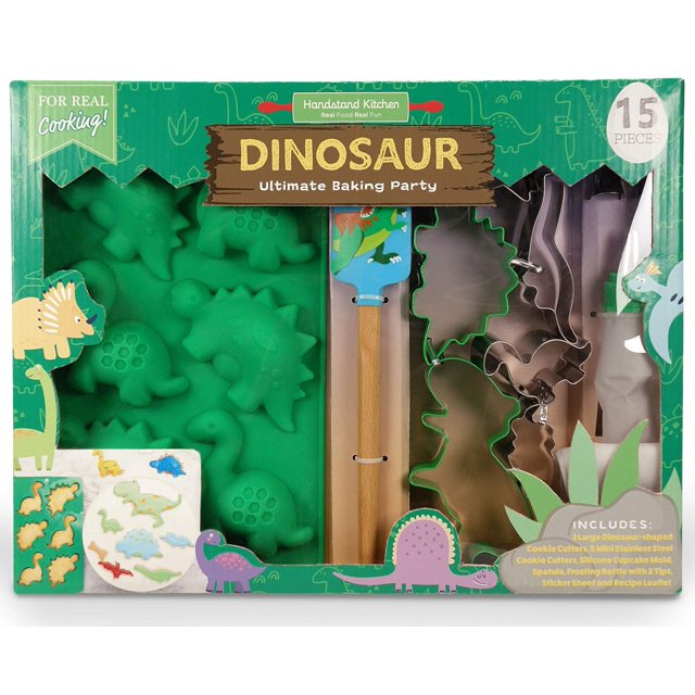 Handstand Kitchen Dinosaur Buddies Fiesta para hornear definitiva de 15 piezas con recetas