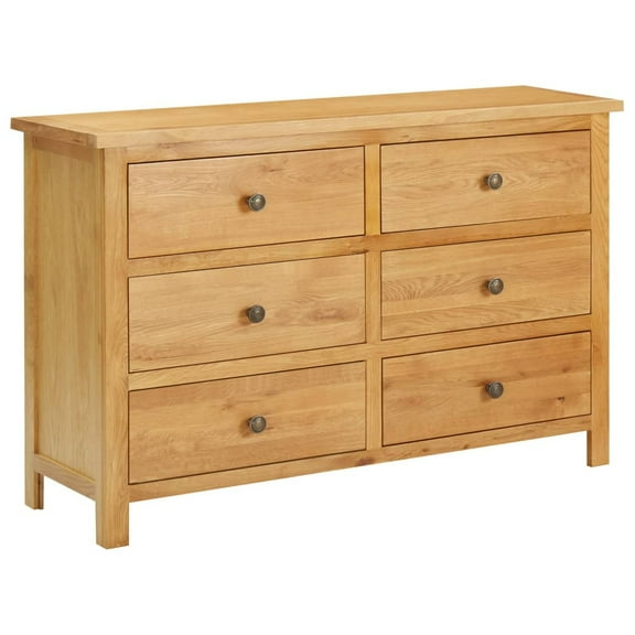 vidaXL Chest of Drawers Solid Oak Wood Side Storage Cabinet White/Light Wood