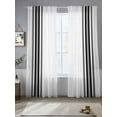 thumbnail image 5 of Black White Stripe, Semi Sheer Window Curtains 108 Inches Long, Abstract Geometric Rod Pocket Voile Silky Chiffon Curtain Light Filtering Drapes for Living Room, Kitchen, Bedroom, 52"x108", 2 Panels, 5 of 9