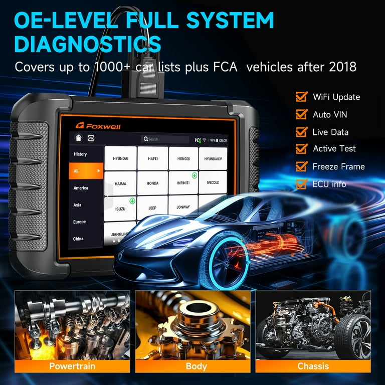 Foxwell NT809 OBD2 Car Diagnostic Scanner, Auto Vehicle Tool, Full