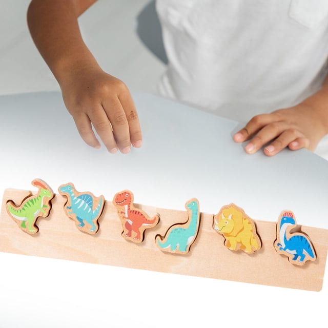 Rompecabezas Montessori, juguete de tablero , bloques de madera, juguete sensorial, juego de mesa, regalos para , juguete para a Dinosaurio CUTICAT Tablero de rompecabezas
