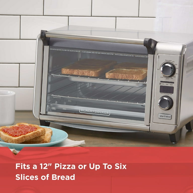 Black Decker Convection Countertop 12 Pizza Bake Broil Toaster