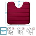 thumbnail image 5 of Smiry Memory Foam Bathroom rugs Toilet mats, U-Shaped Contour Carpet, 24" x 24", Wine Red, 5 of 8