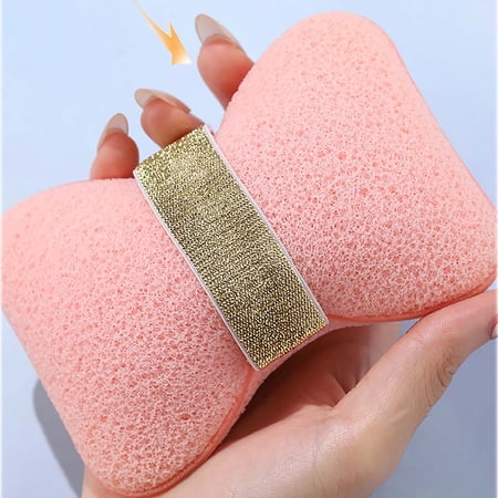 Bath Sponges for Shower with Soap Holder Expanding Body Scrubber for Gentle Exfoliation in Assorted Colors