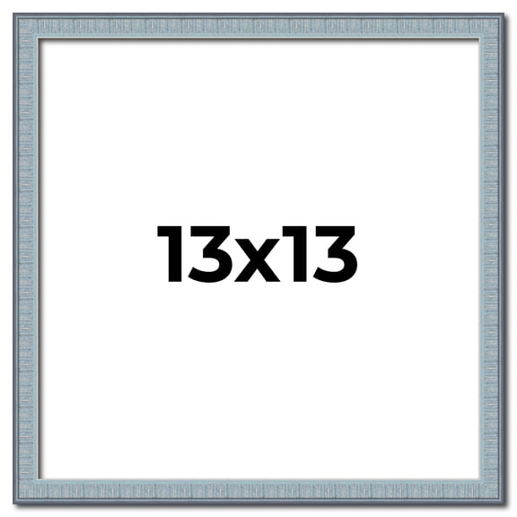 13x13 Frame Blue Scuffed Farm Board Solid Wood Picture Frame Width 0.75 Inches | Interior Depth 0.5