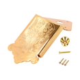 thumbnail image 1 of Bunblic 8 String Mandolin Tailpiece Replacement Metal Musical Instrument Accessory Closed with Screws Sturdy Mandolin Part with Cover Gold, 1 of 8