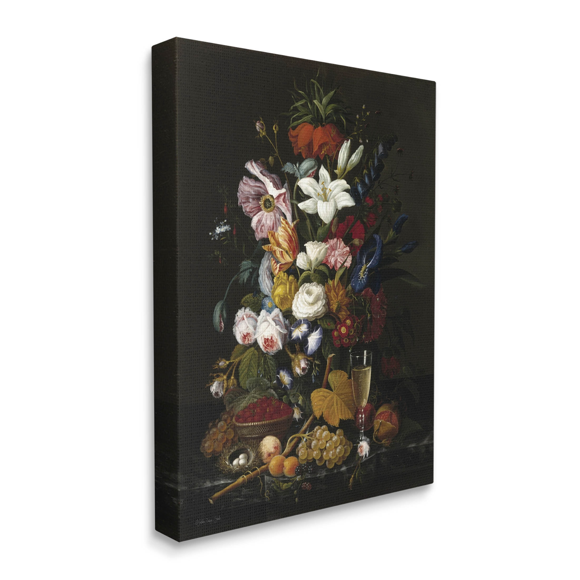 Stupell Industries Traditional Floral Goblet Still Life Painting Gallery Wrapped Canvas Print Wall Art, Design by Stellar Design Studio