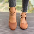 thumbnail image 7 of Womens Shoes,Casual Shoes Stylish Closed Toe for Everyday Wear Elastic Bands Casual Shoes for Denim Styling,Shoes for Women,Brown,8.5, 7 of 7