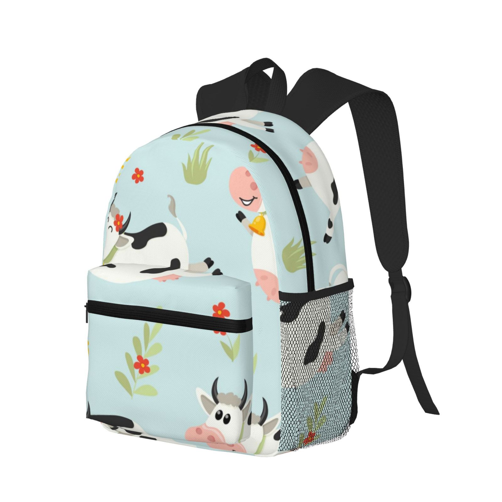 Vsdgher Cute Cows Print Unisex Large Capacity Bookbag Schoolbag Casual Daypack for High School/College/Teens/Travel/Work