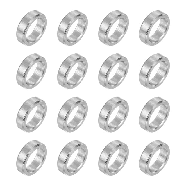 16 Pcs Entretoises en Acier Inoxydable 304 3/8 Pouces OD x 9/32 Pouces ID x 1/8 Pouces Longueur(10x7x3mm) Vis Support de Bague Finition Simple Non Filetée Entretoises Rondes en Métal pour Vis M7 Boulons et Tiges