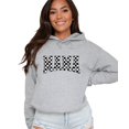 thumbnail image 4 of Checkered Mama Hoodie for Women Trendy Varsity Checkerboard Pullover, Gray Hoodie, S, 4 of 8