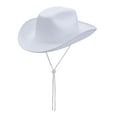 thumbnail image 4 of BLESIYA Cowboy Hat Adults Wide Brim hat for Photo Props Festival Themed Party White, 4 of 8