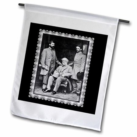 3dRose Generals Robert E Lee  Curtis Lee and Colonel Walter Taylor by Mathew Brady 1865 Civil War Photo  Garden Flag  12 by 18-Inch