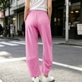 thumbnail image 6 of Oksale Womens Barrel Pants Petite Loose Lightweight Straight Leg Ankle Pants with Pockets Elastic High Waisted Comfy Pants Pink 3XL, 6 of 9