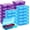 Blue, Purple, variant on 24 Pack Clear Plastic Pencil Boxes, Large Stackable Stationery Organizer, Bulk Crayon Storage Case for Classroom and Daily Use, Transparent