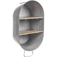 thumbnail image 6 of SOFE Galvanized Oval Washtub Wall Mounted 2-Tier Floating Shelf, Metal Bathroom and Laundry Wall Decor, 6 of 7