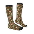 thumbnail image 3 of Picia Women Crew Soft Moisture-wicking Socks Mushrooms And Autumn Leaves Pattern Design Cotton Socks, One Size fit All, 3 of 9