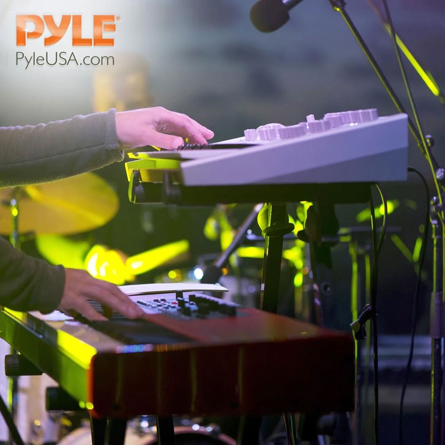 Pyle 2 Tier Adjustable Heavy Duty Metal Keyboard Music Stand, Black