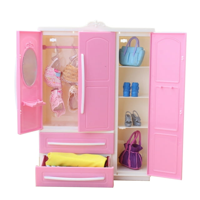 Armario para muñecas, organizador de ropa para niñas, almacenamiento de ropa y accesorios para muñecas