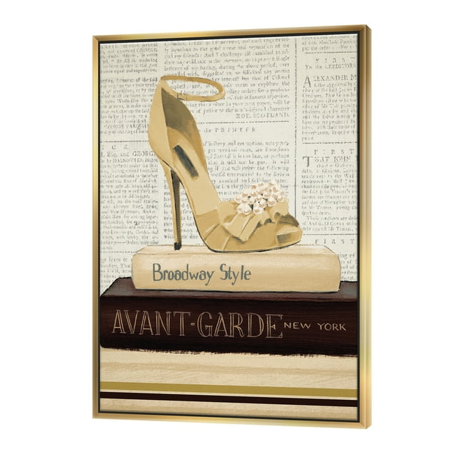 Gold Fashion High Hells III - Posh & Luxe Framed Canvas