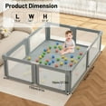 thumbnail image 2 of 73" ×61" Large Baby Playpen, Baby Playard for Babies and Toddlers, Baby Fence Play Pens for Indoor & Outdoor, Sturdy Safety Play Yard with Soft Breathable Mesh and Carry Bag, Anti-Fall, Dark Gray, 2 of 8