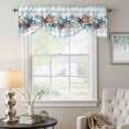 thumbnail image 6 of Summer Beach Tie Up Valances Curtain, Adjustable Kitchen Starfish Shell Coral Coastal Vintage Blue Plaid Valances for Windows Decor, Rod Pocket Short Curtains Set for Bedroom/Bathroom, 42"x12", 6 of 9