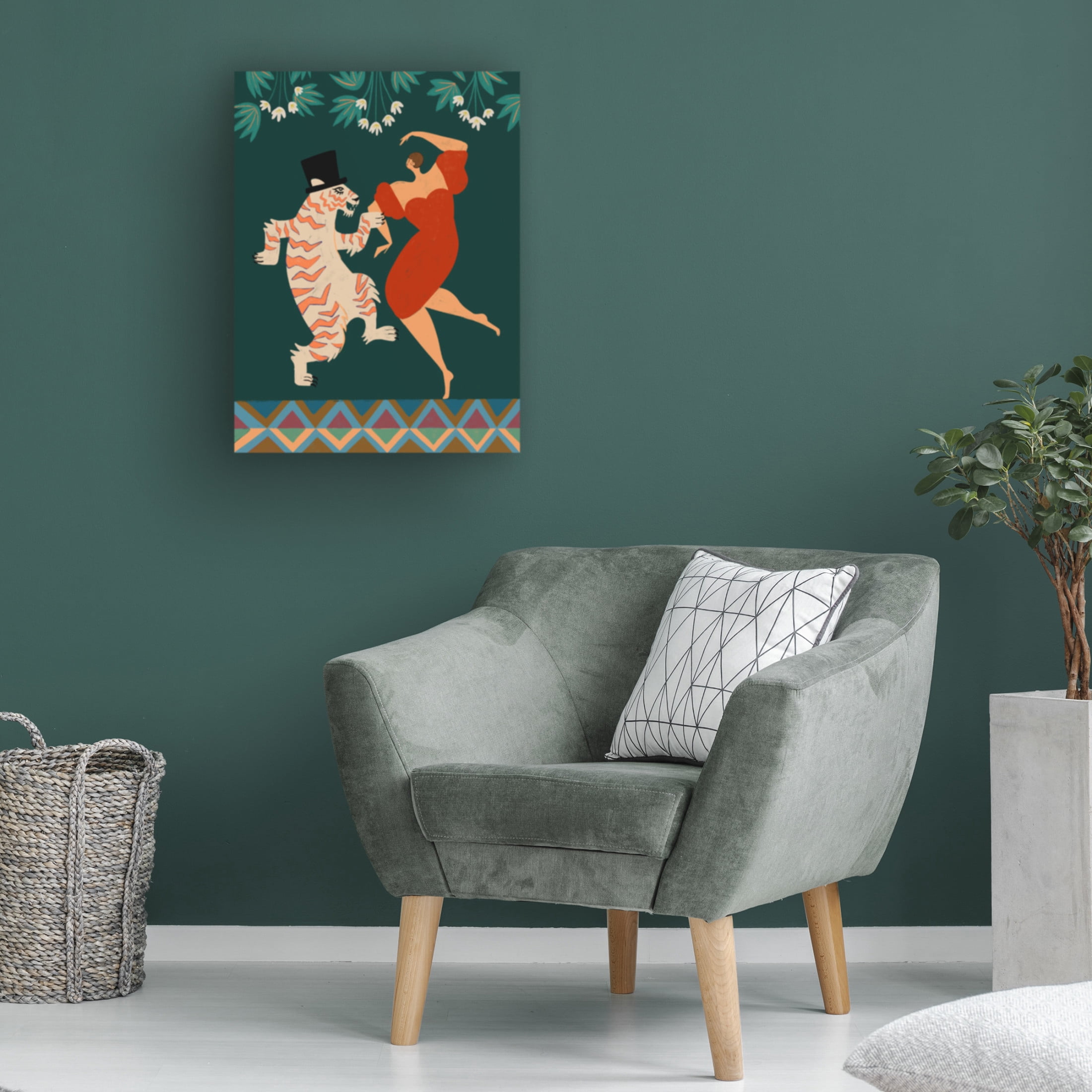 Trademark Fine Art Arty Guava A Date With a Wild Cat Canvas Wall Art