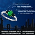 thumbnail image 2 of Gem Stone King 10K Two Tone Gold Green Nano Emerald and Black Onyx Engagement Ring for Women | 0.86 Cttw | Oval 7X5MM | Gemstone May Birthstone | Size 6, 2 of 6