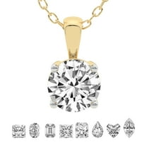 Lab Grown Diamond Pendant Necklace For Women | 2 Carat IGI Certified Round Shape FG-VS | Solitaire Pendant Necklace 14K Yellow Gold | Martina Solitaire