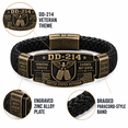 thumbnail image 2 of DD-214 Veteran Bracelet for Men, Engraved Zinc Alloy Plate with Braided Paracord Style Wristband, Patriotic Keepsake Gift, 2 of 8