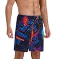 thumbnail image 2 of Balery Neon City Map Pantalones cortos de pijama de punto de algodón para hombre con cinturilla y bolsillos-XX-Large, 2 of 6