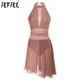 thumbnail image 2 of Vestido de baile lírico de Ballet para mujer, vestido de patinaje artístico moderno y contemporáneo, ropa de baile transparente con diamantes de imitación brillantes y espalda descubierta, 2 of 5