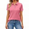 thumbnail image 3 of Hearthz Red Woman Polo Shirt Short Sleeve Collared Uniform Shirts Women Business Casual Golf Polo Shirts, 3 of 6