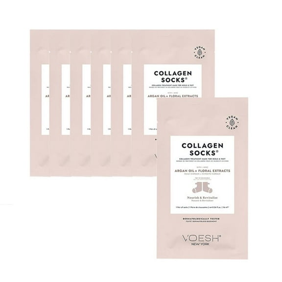 Voesh Collagen Socks Argan Oil   Floral Extracts Nourishing & Hydrating Pack of 6