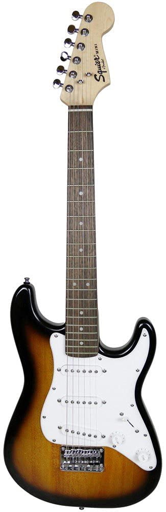 Fender Squier 3/4-Size Kids Mini Strat Electric Guitar - Sunburst Bundle with Amplifier, Cable, Tuner, Strap, Picks, and Austin Bazaar Instructional DVD