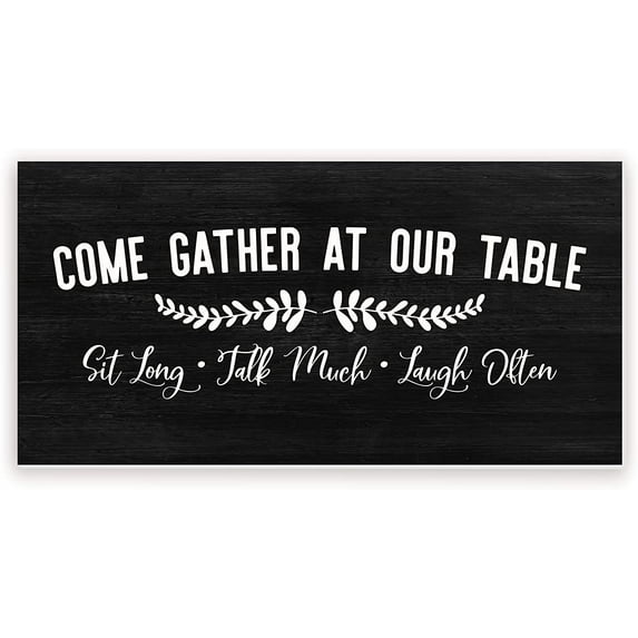 Come Gather At Our Table Rustic Wood Farmhouse Wall Sign 9x18