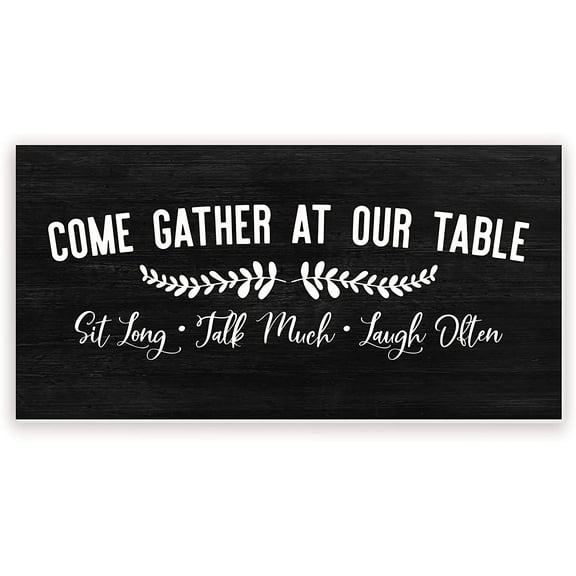Come Gather At Our Table Rustic Wood Farmhouse Wall Sign 9x18