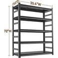 thumbnail image 2 of 5-Tier Metal Book Shelf, Heavy Duty Storage Shelving Unit, Adjustable Standing Book Shelves for Living Room, Bedroom, Office, Black, 2 of 7