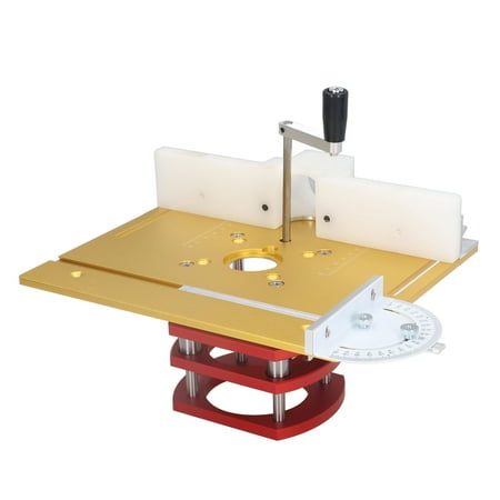

Router Lift with Top Plate Woodworking Table Top Router Lifting Base for Slotting Trimming Chamfering Gold-Plated for Durable Use