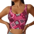 thumbnail image 3 of Goofa Geometry Printed Sports Bras for Women, High Impact Running Bra Workout Crop Tank Tops Longline Sports Bra Push up-XX-Large, 3 of 9