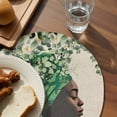 thumbnail image 3 of Green Eucalyptus African Women Round 13 Inch Placemats Set of 8, Spring Leaves Botanical HeatResistant Non Slip Place Mats for Dining Table, Wipeable Braided Kitchen Table Mats for Housewarming, 3 of 9