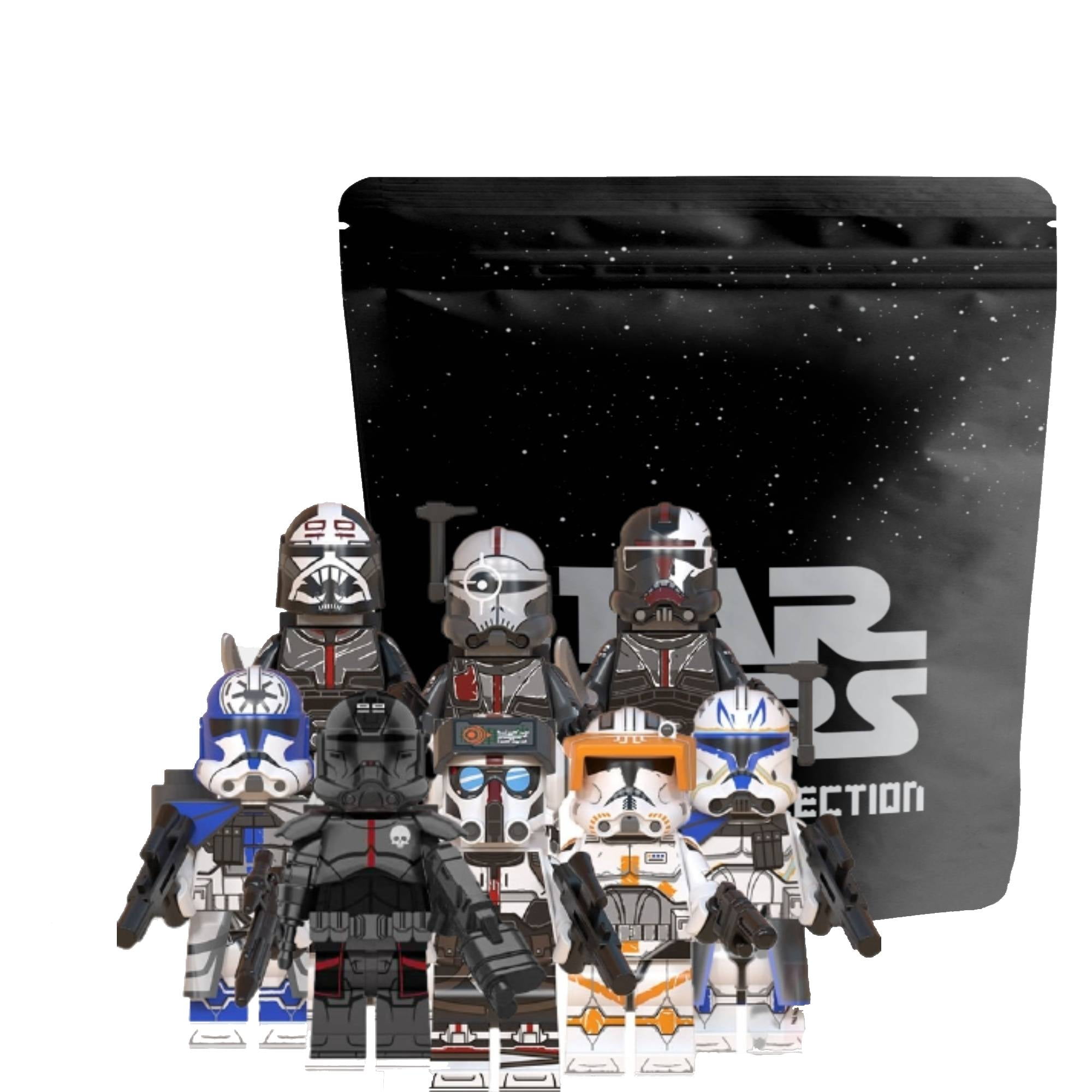 8pcs Star Wars The Bad Batch Clone Force 99 Minifigures building blocks fit lego 