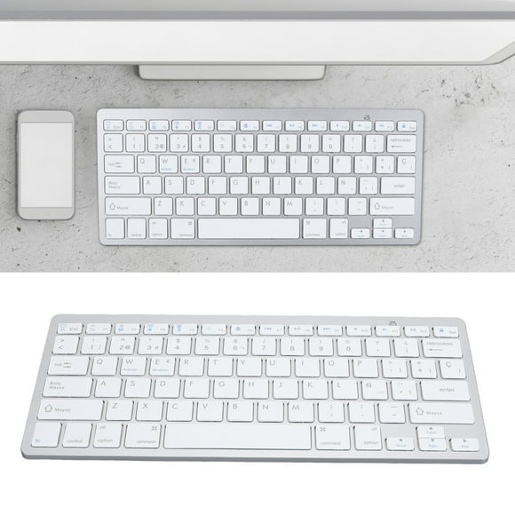 Cordless BT Language Keyboard, German / French / Spanish / Italian English Bilingual Keyboard, Ultra Slim Keyboard with Scissor Legs, Ergonomic Keyboard