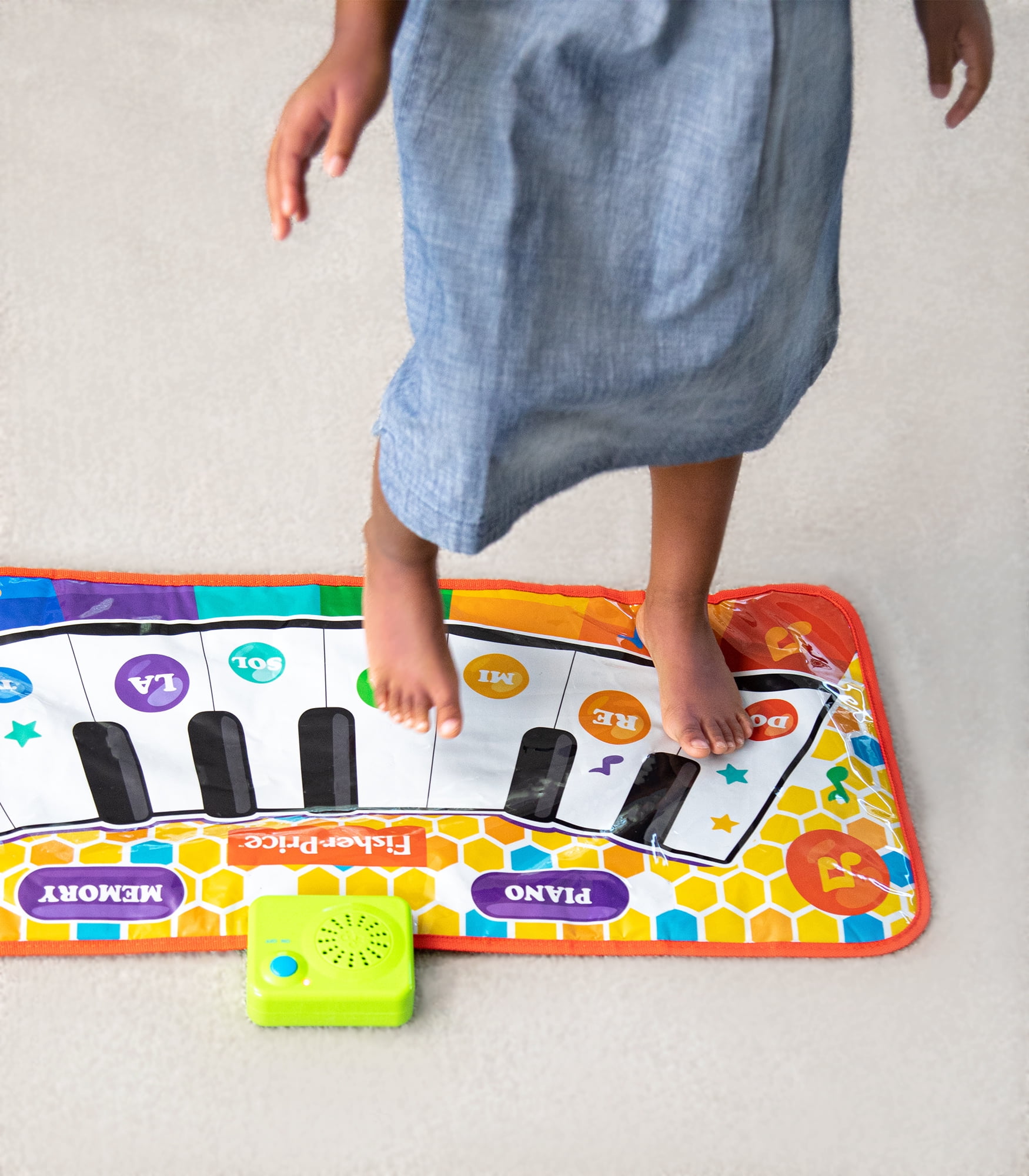 Fisher-Price Music Dancin Tunes Music Mat Piano/Keyboard Step On & Learn to Play with This Electronic Interactive Toy for Kids 