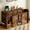Rustic Brown, variant on Advwin 63" Wooden Double Dog Crate Furniture with Drawers, Divider, Sliding Doors and Dual Feeding Stations, TV Stand Dog Kennel for 2 Small/Medium Dogs, Light Brown