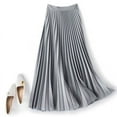 thumbnail image 5 of Elegant High-Waisted Satin Pleated Midi Skirt – Versatile Princess-Style Maxi Skirt with Flowy Accordion Pleats (XXS-4XL), 5 of 5