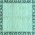 thumbnail image 1 of Ahgly Company Indoor Square Abstract Light Blue Modern Area Rugs, 7' Square, 1 of 4
